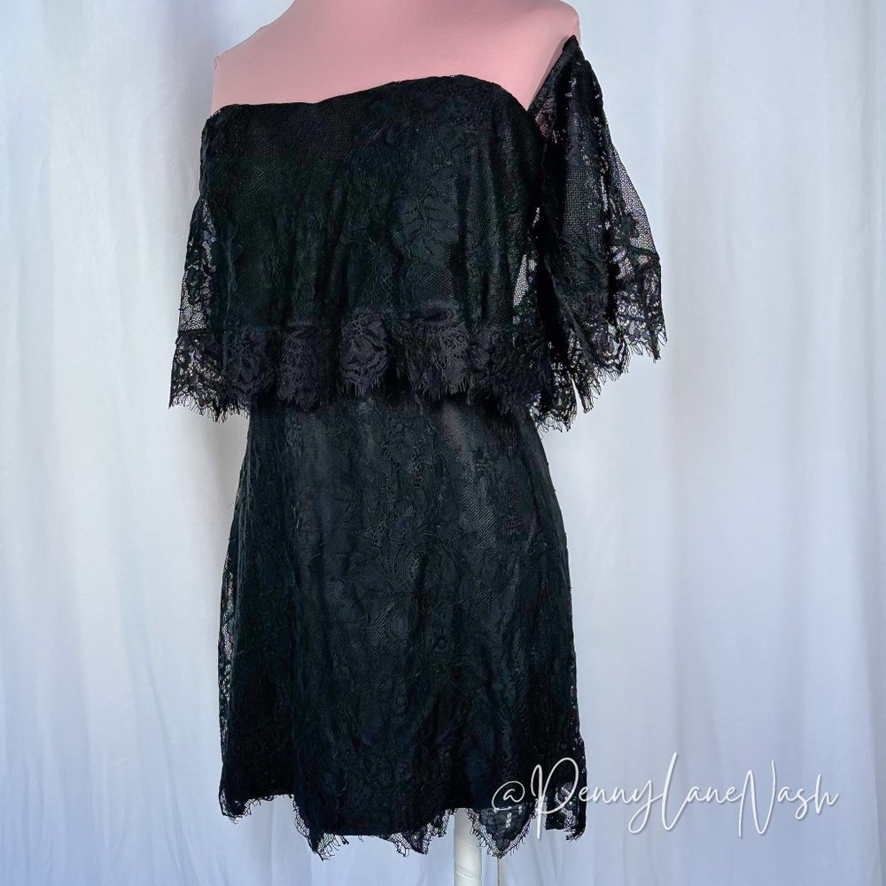 Lulu's Be My Sweetheart Black Lace Off-the-Shoulder Bodycon Dress - Picture 4 of 15